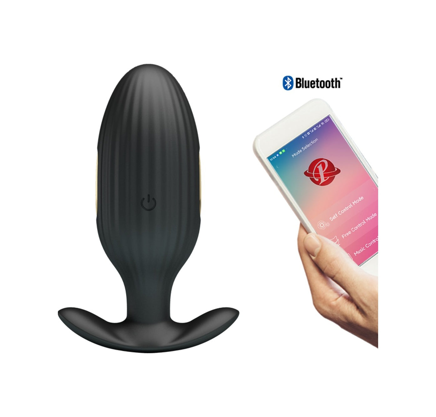 Jefferson 12 Titreşimli 3 Farklı Elektrik Şok Dalgalı Bluetooth Uygulamalı USB Şarjlı Uniseks Anal Vibratör Anal Tıkaç