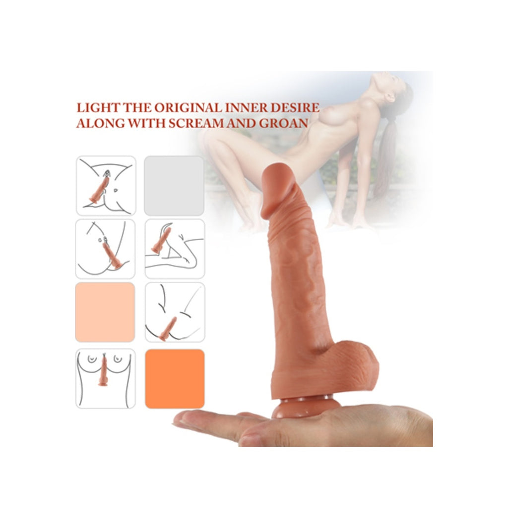 Sean 20 Cm Çift Katmanlı Vantuzlu Gerçekçi Full Realistik Penis