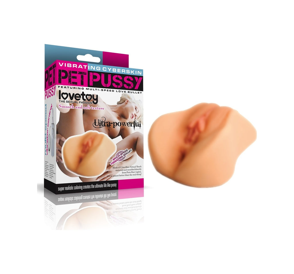 Pet Pussy 2 Işlevli Titreşimli Full Realistik Suni Vajina Anüs Mastürbatör