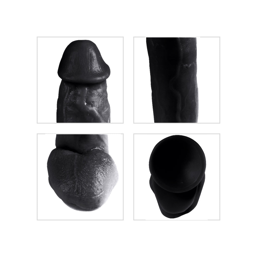 King Size Realistik 30 CM Gerçekçi Ten Dokusunda Vantuzlu Zenci Siyah Yapay Dildo Penis