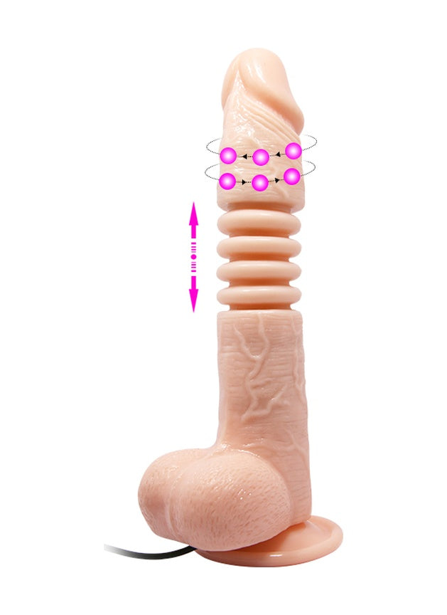 Oynarbaşlı 22 CM Akordiyon Titreşimli Vibratör Tasarım Dildo Penis