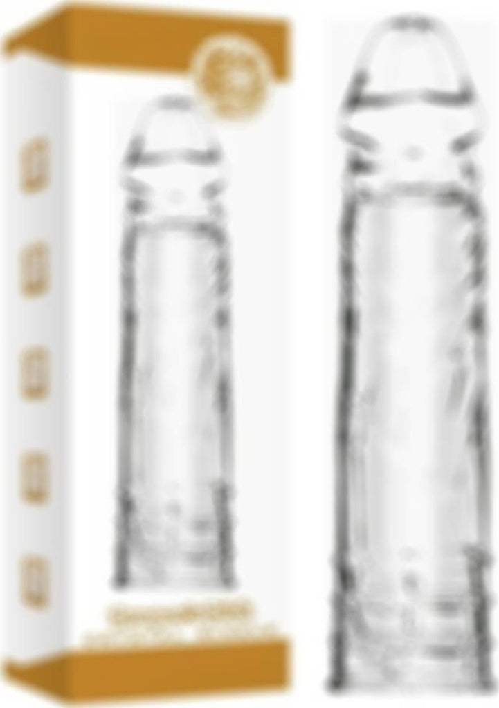 Pretty Love Sleeve Damarlı Dolgulu 4 Cm Uzatmalı Şeffaf Silikon Penis Kılıfı