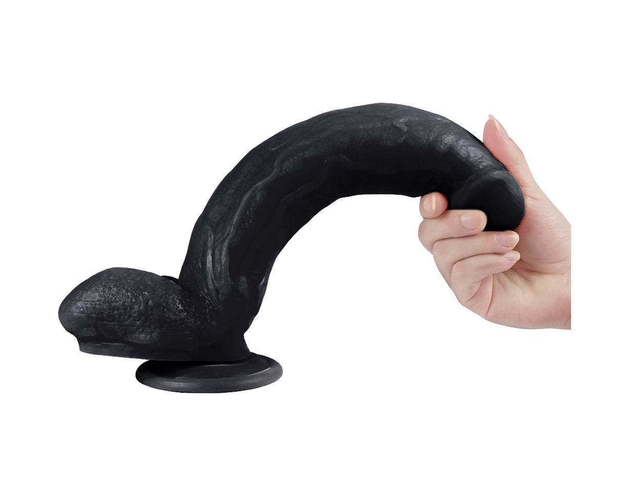 King Size Realistik 30 CM Gerçekçi Ten Dokusunda Vantuzlu Zenci Siyah Yapay Dildo Penis
