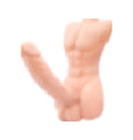 Yarım Vücut Kendinden Kayganlaştırıcılı 19 Cm Kıkırdaklı Penis