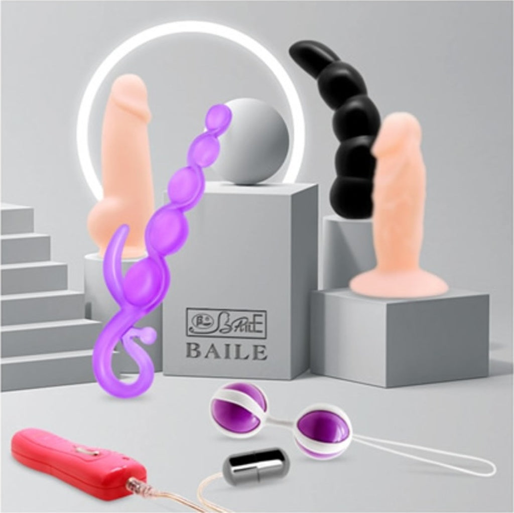 Baile Beauty Kit 6 Parça Titreşimli Vibratör Set Anal Plug
