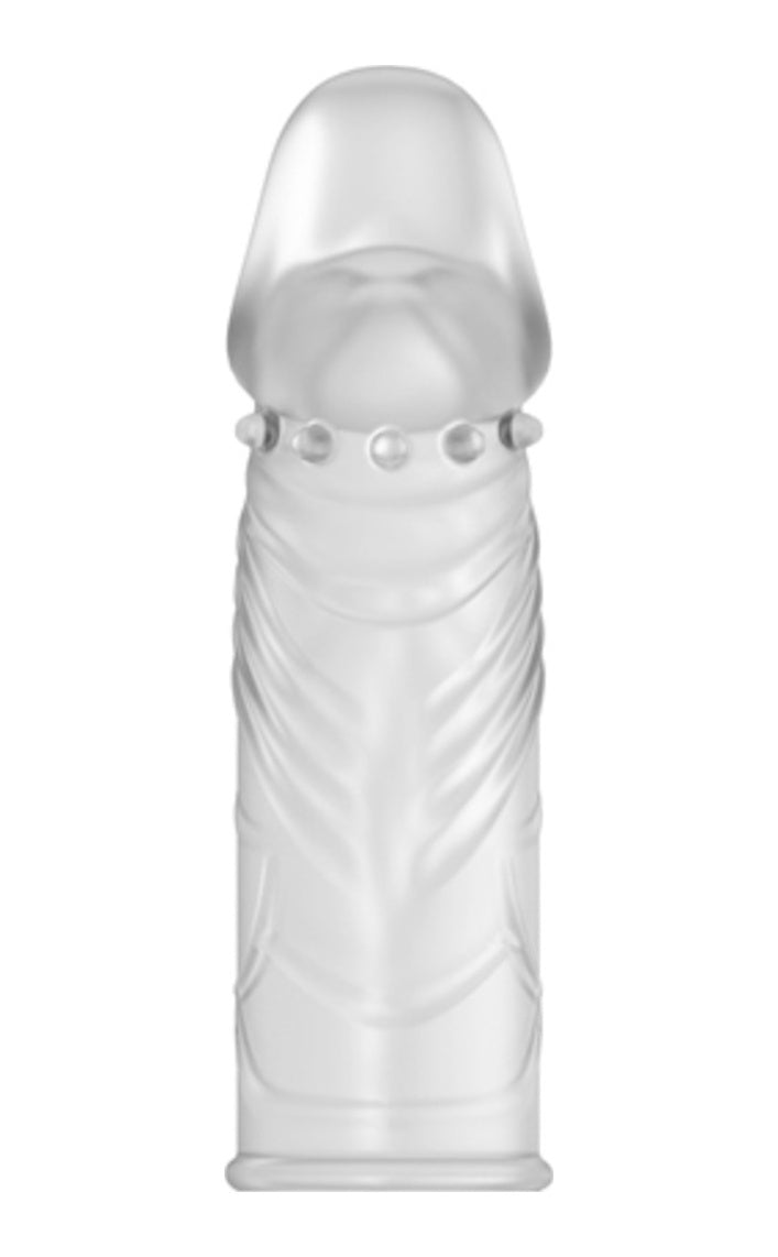 Baile Sleeve Damarlı Uzatmalı Şeffaf Silikon Penis Kılıfı Kristal Dildo