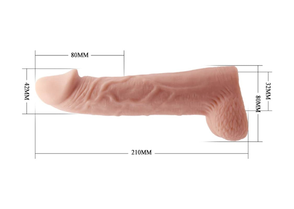 Baile Süper Realistik 8 Cm Dolgulu Iç Boşluklu Penis Kılıfı