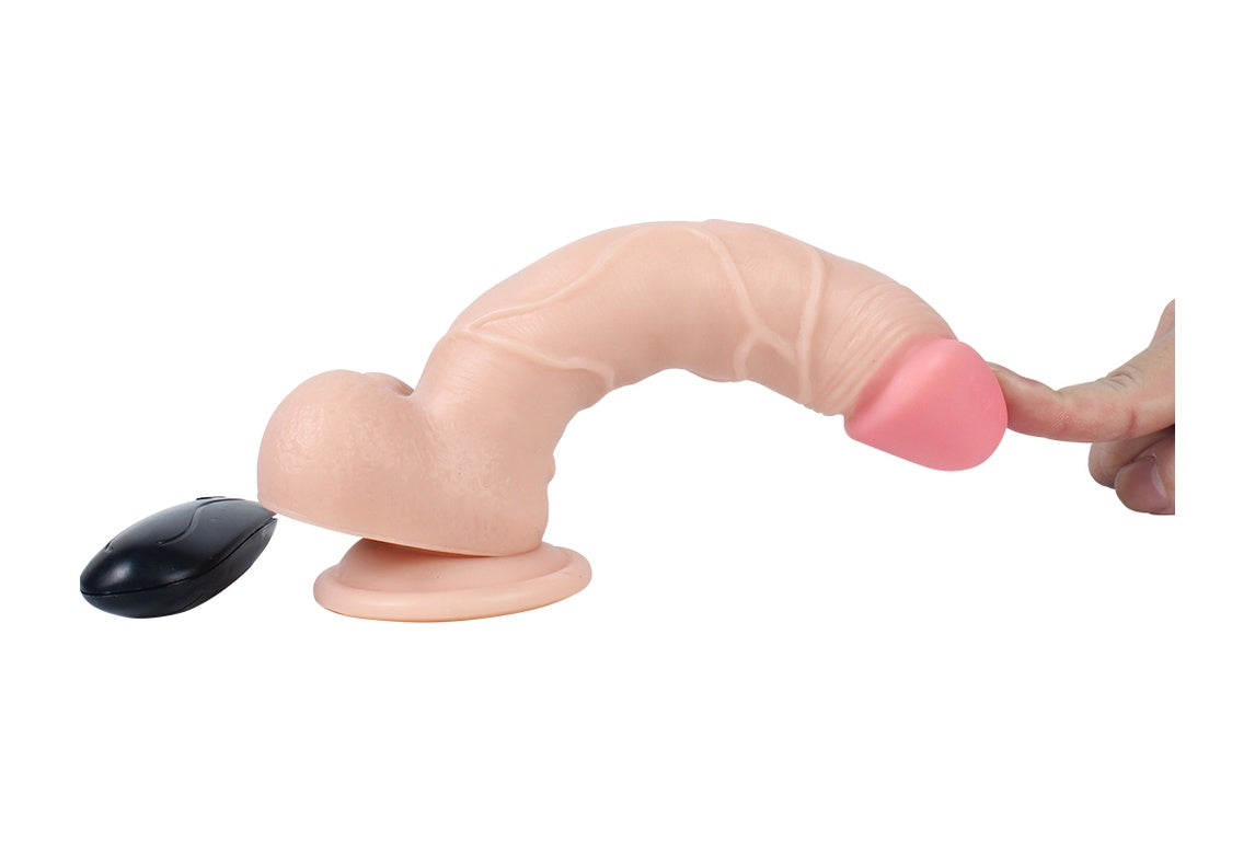20 Titreşimli Tam Realistik 20 CM Gerçekçi Ten Dokusunda Vantuzlu Yapay Vibratör Penis