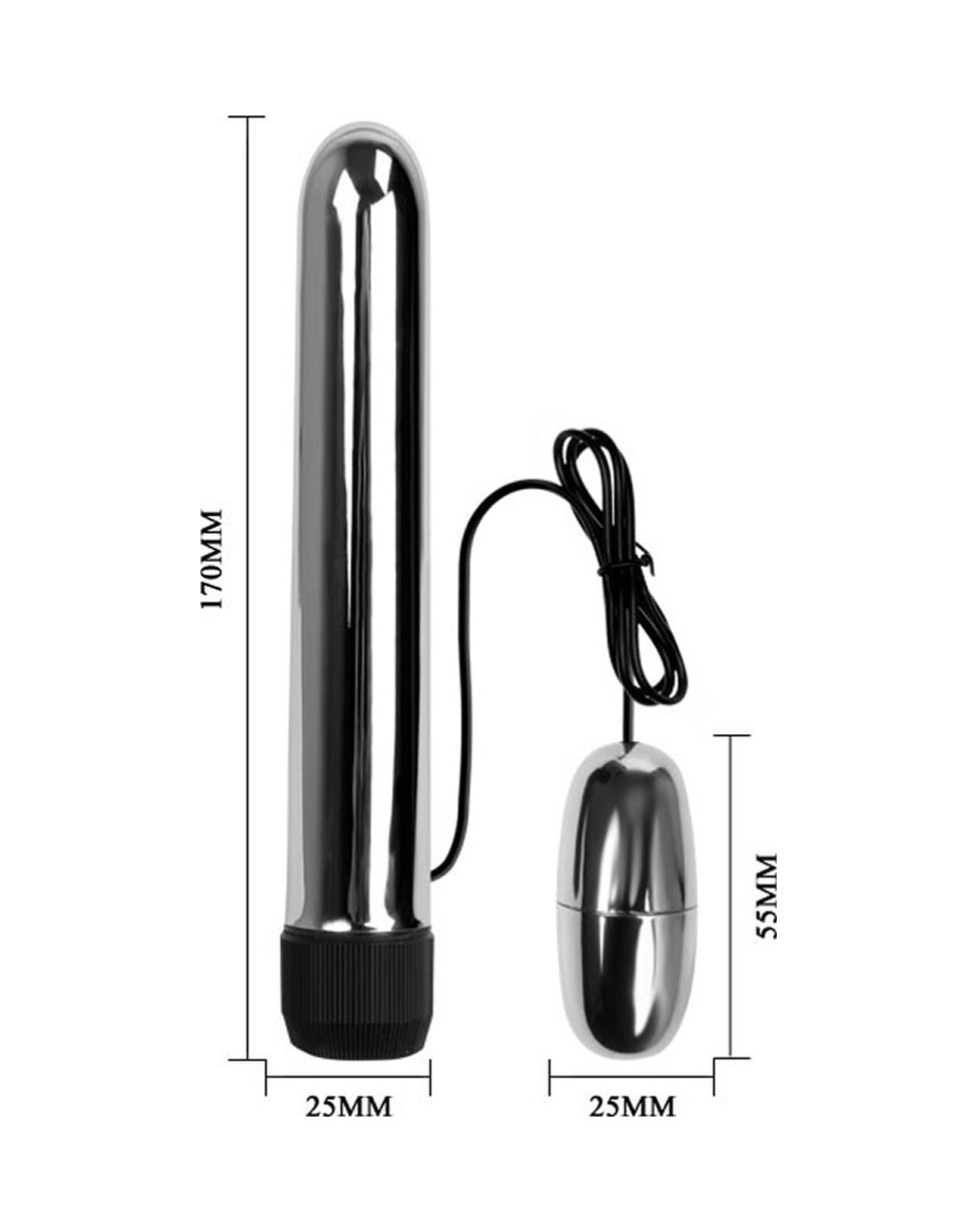 Baile Fantastik Titreşimli Metal Vibratör Mastürbatör 17 CM Anal Ve Vajinal Dildo