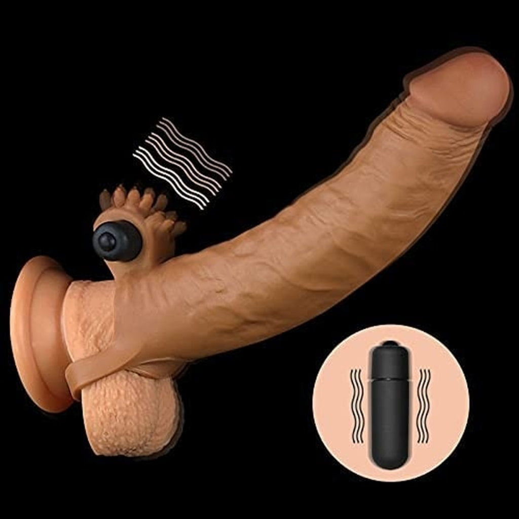Lovetoy X-Large Realistik Titreşimli Uzatmalı Penis Kılıfı