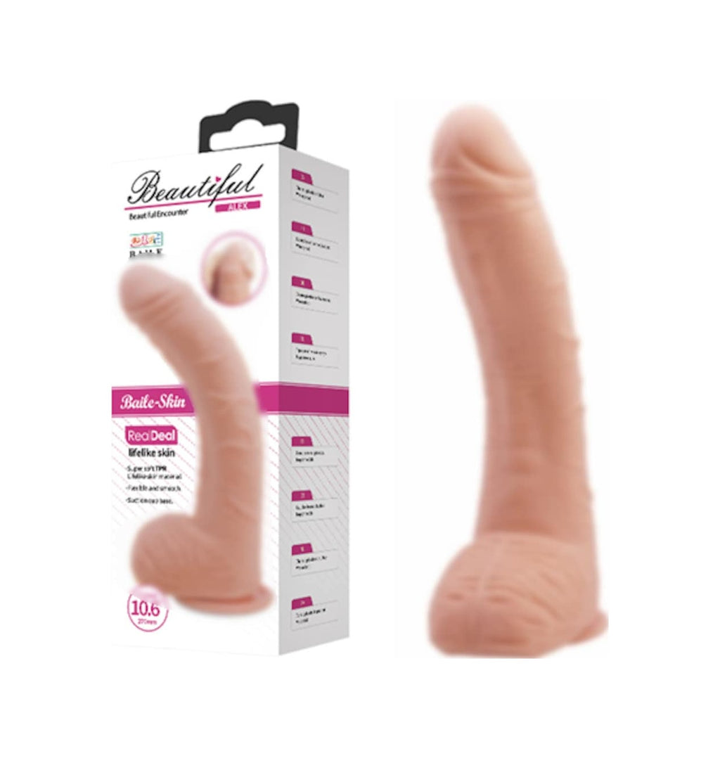 Baile Beautiful 27 Cm G-Spot Realistik Damarlı Vantuzlu Dev Dildo Penis