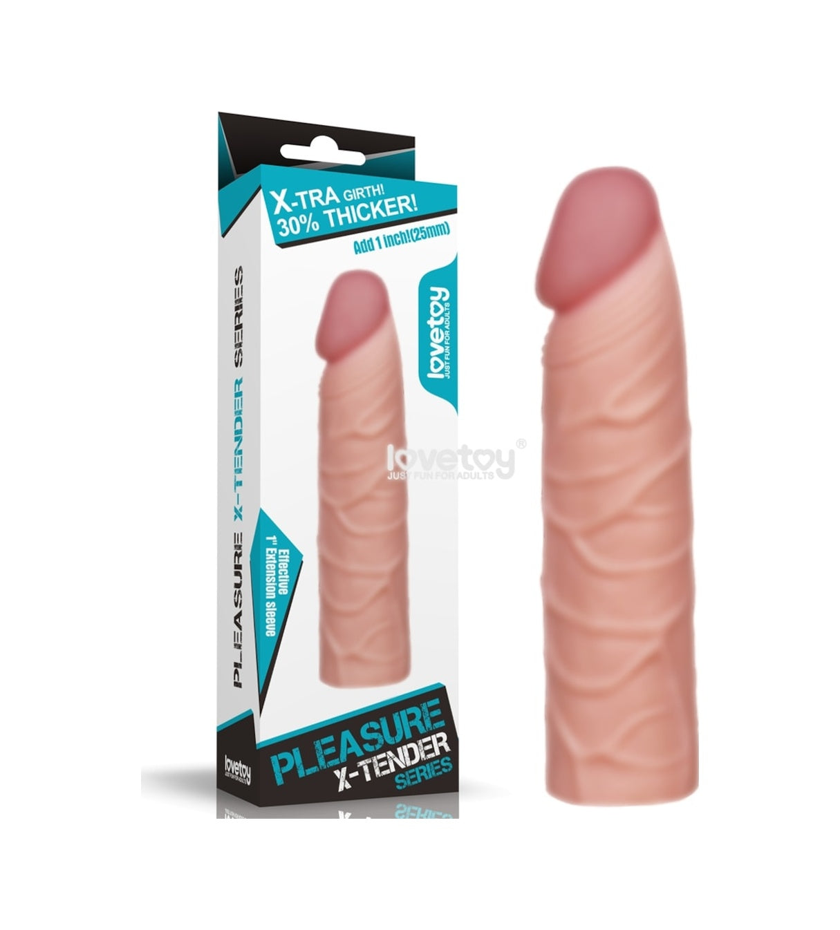 Lovetoy X-Large 3 Cm Dolgulu Realistik Uzatmalı Penis Kılıfı