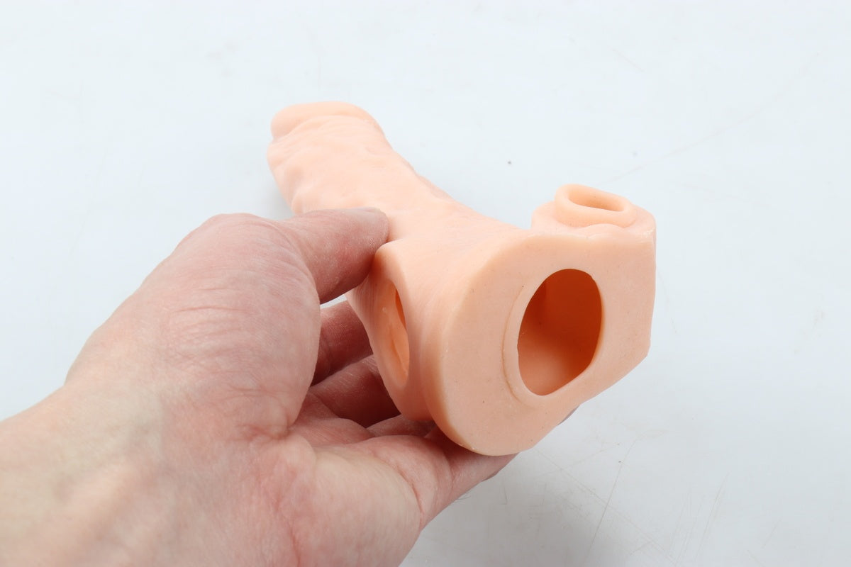 Realistik Tırtıklı 17 CM Yumuşak Dokulu Penis Kılıfı