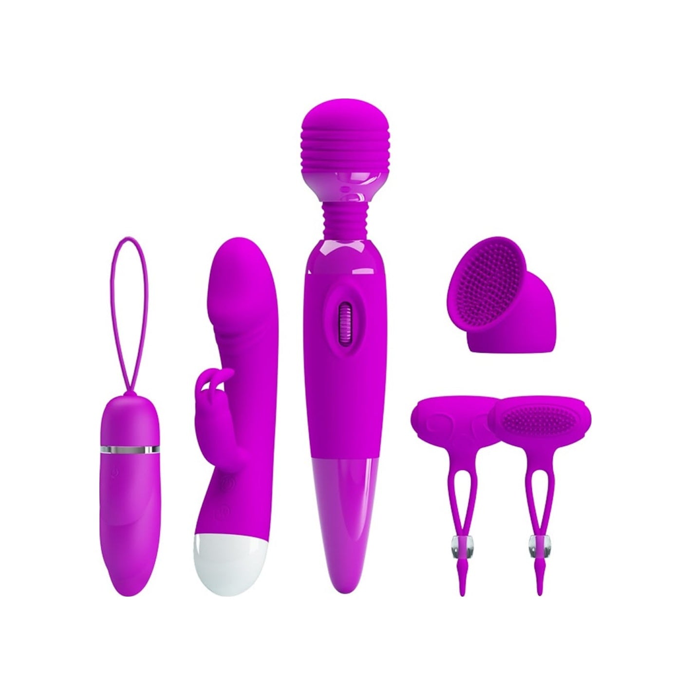 Pretty Love Usb Şarjlı Titreşimli Çiftlere Özel 5 Parça Fantezi Vibratör Set