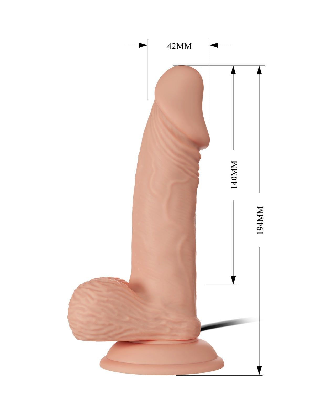 Zebulon Titreşimli 20 Cm Dildo Gerçeçi Deride Penis