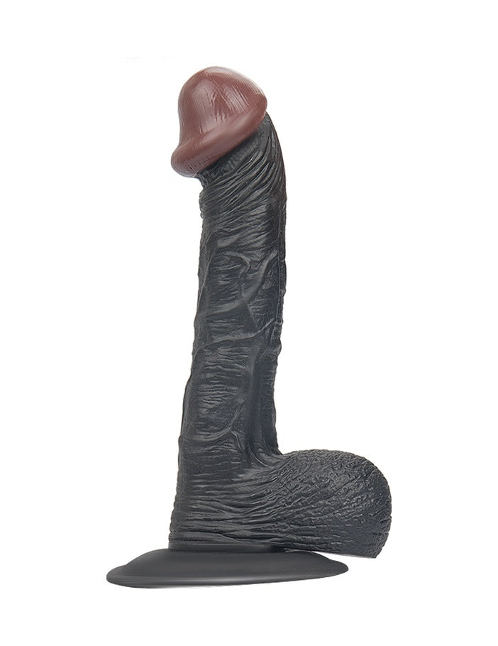 Realistik 19.5 CM Vantuzlu Gerçekçi Siyah Zenci Yapay Dildo Penis
