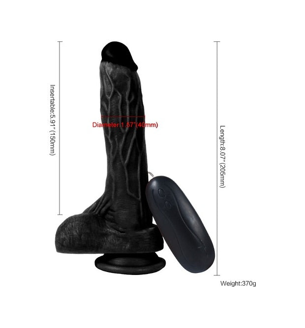 Xise 10 Titreşimli Realistik Zenci Vibratör Vantuzlu Dildo 20 Cm