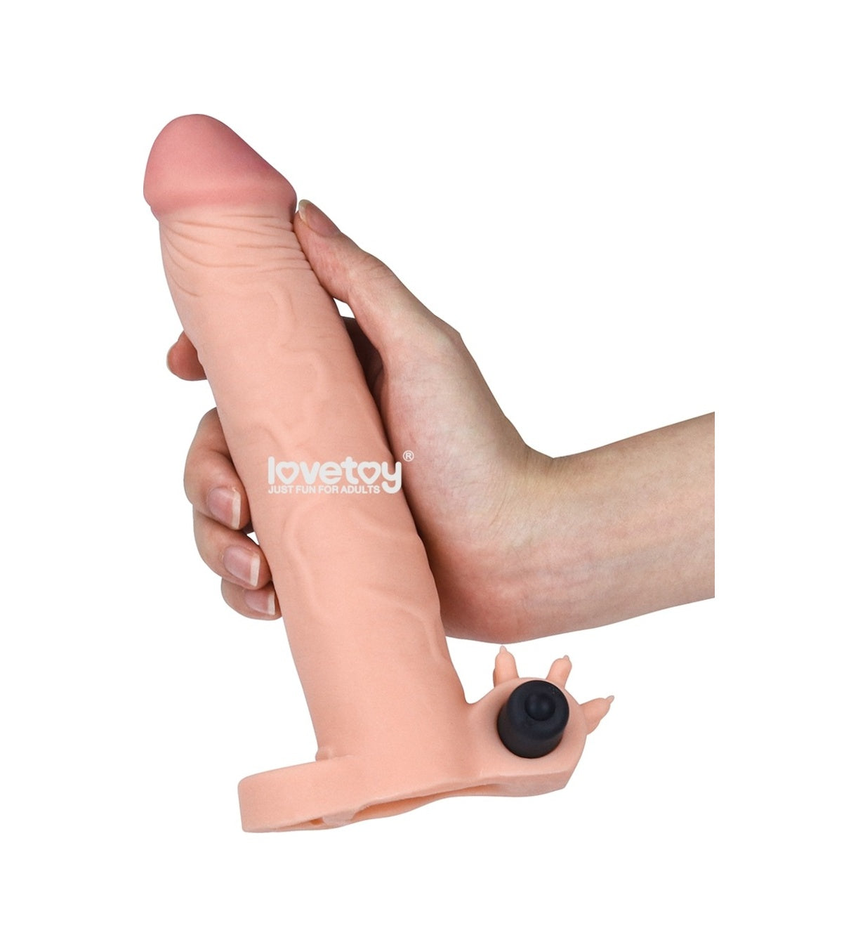 Lovetoy X-Tender 8 Cm Dolgulu Uzatmalı Titreşimli Realistik Penis Kılıfı