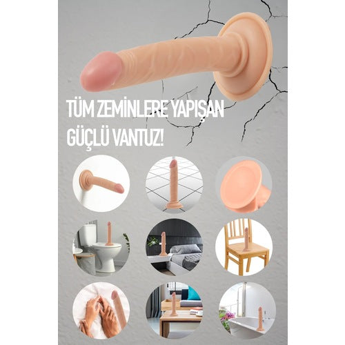 Vantuzlu 12 CM Süper Realistik Dildo Anal Plug Penis