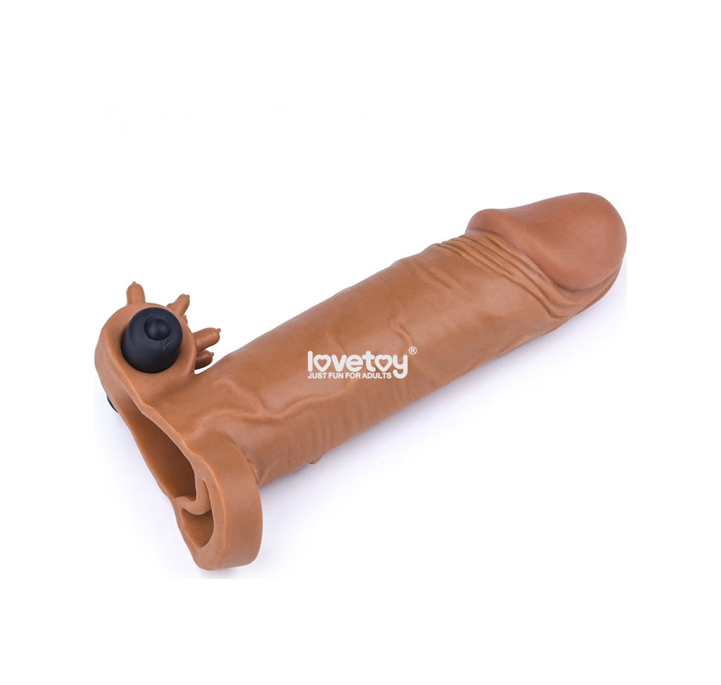 Lovetoy 5 Cm Dolgulu Realistik Uzatmalı Penis Kılıfı