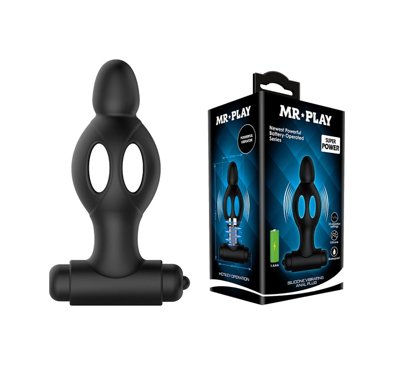 Mr. Play 10 Titreşimli Anal Plug Titreşimli Silikon Anal Tıkaç