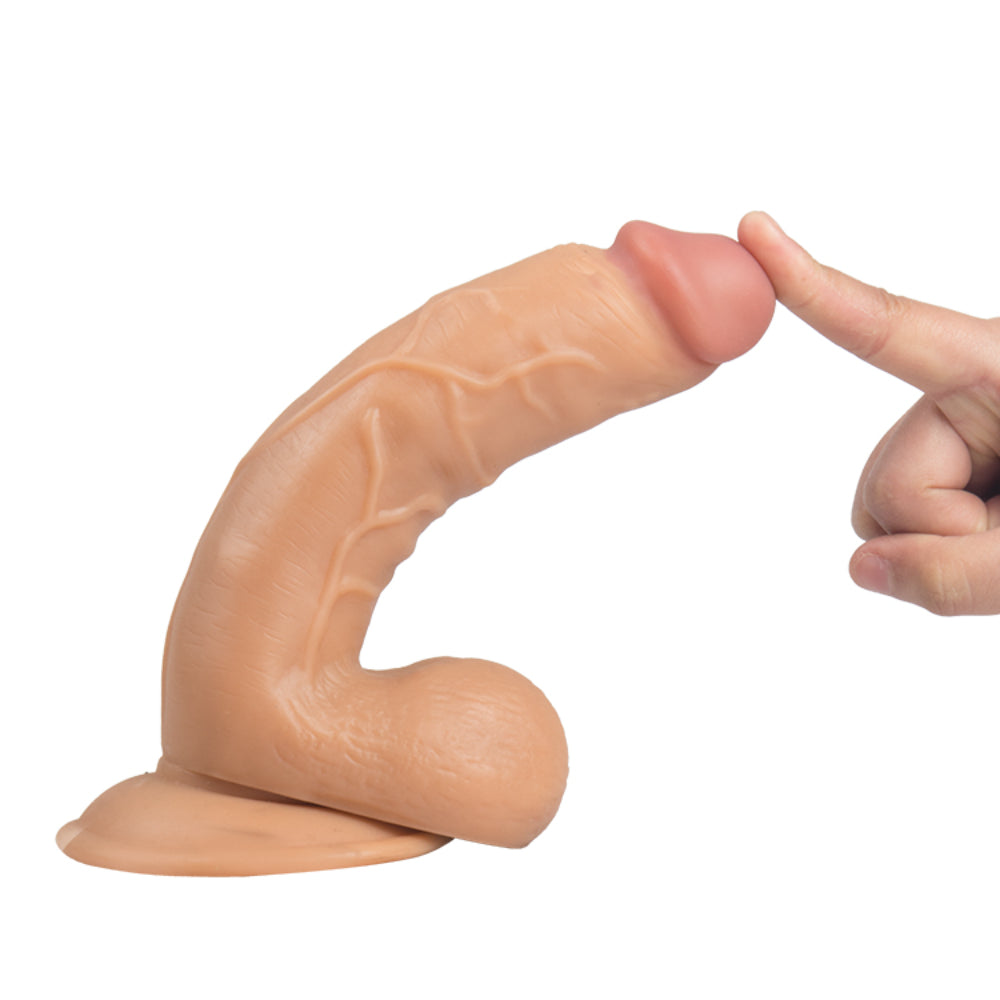 Yeni Nesil Realistik 22 CM İri Başlı Vantuzlu Kalın Dildo Penis
