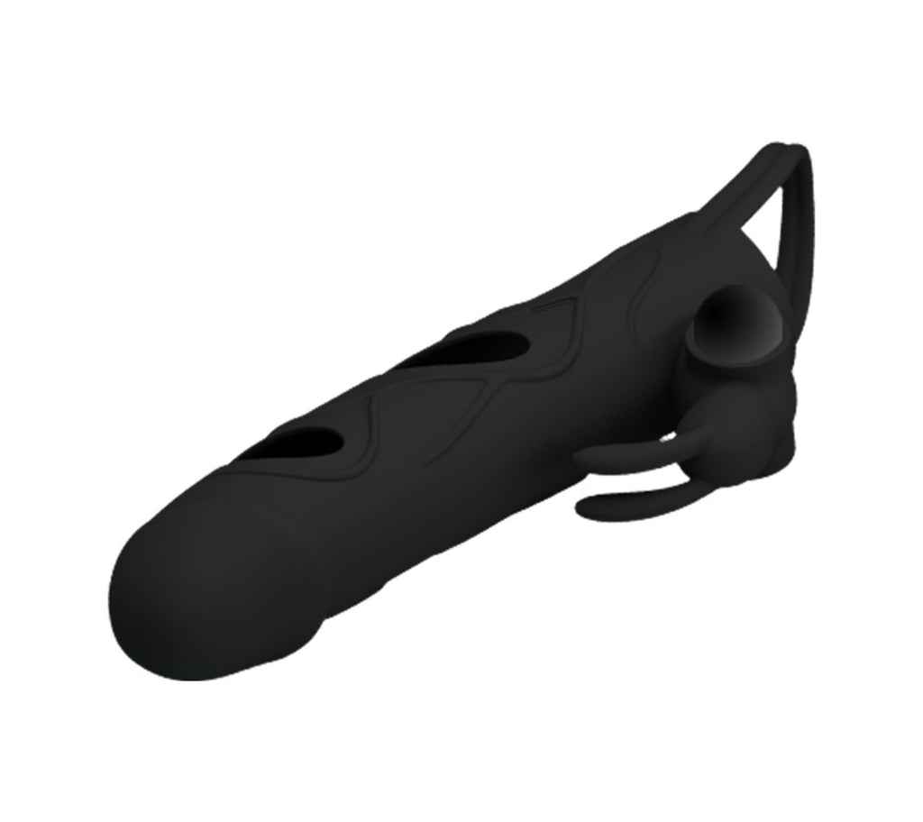 Pretty Love Strap Güçlü Titreşimli Uzatmalı Süper Kalite Zenci Penis Kılıfı