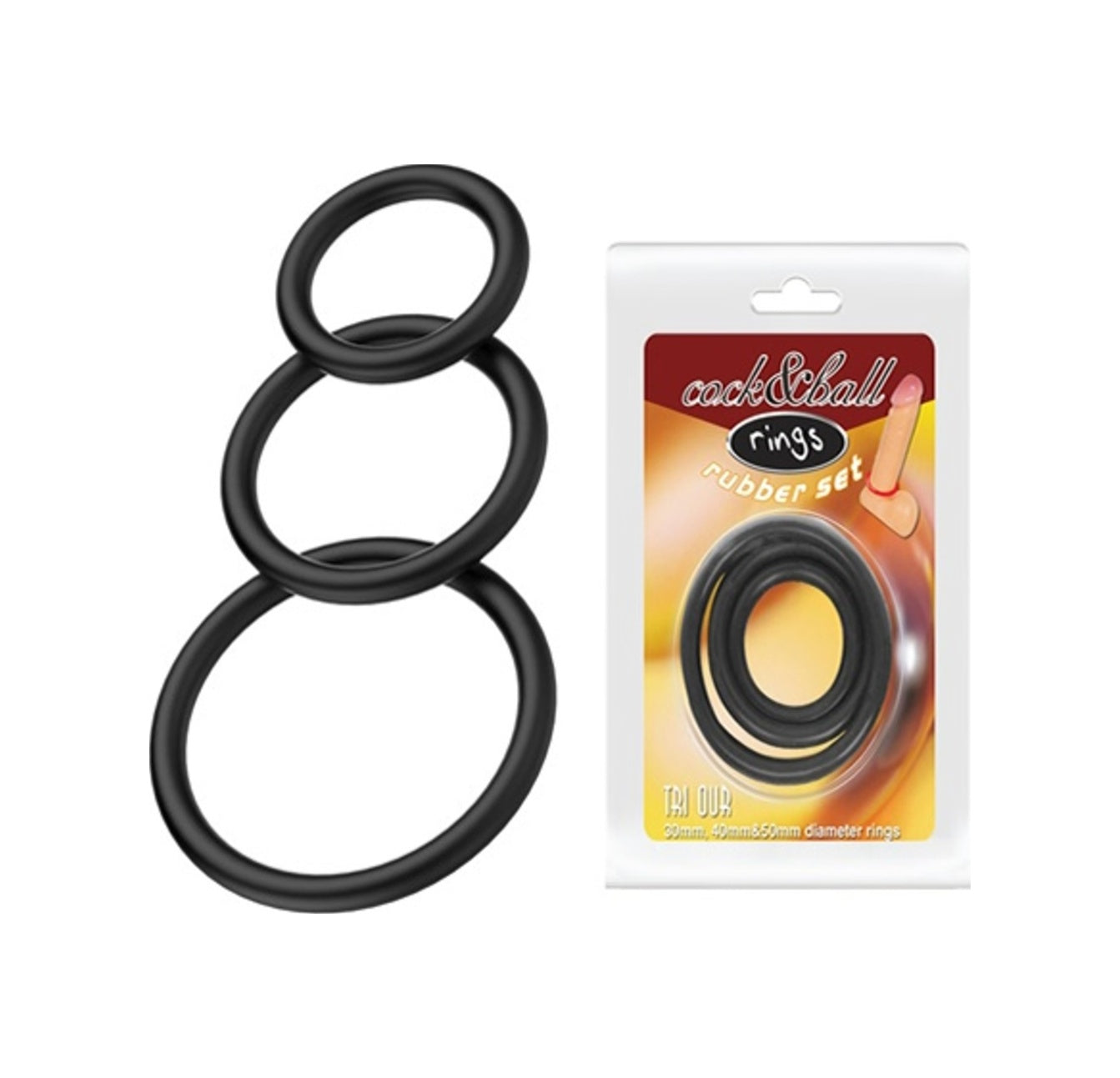 Cock&Ball Süper Penis Halkası Seti 3 Farklı Boyutta Halka Set