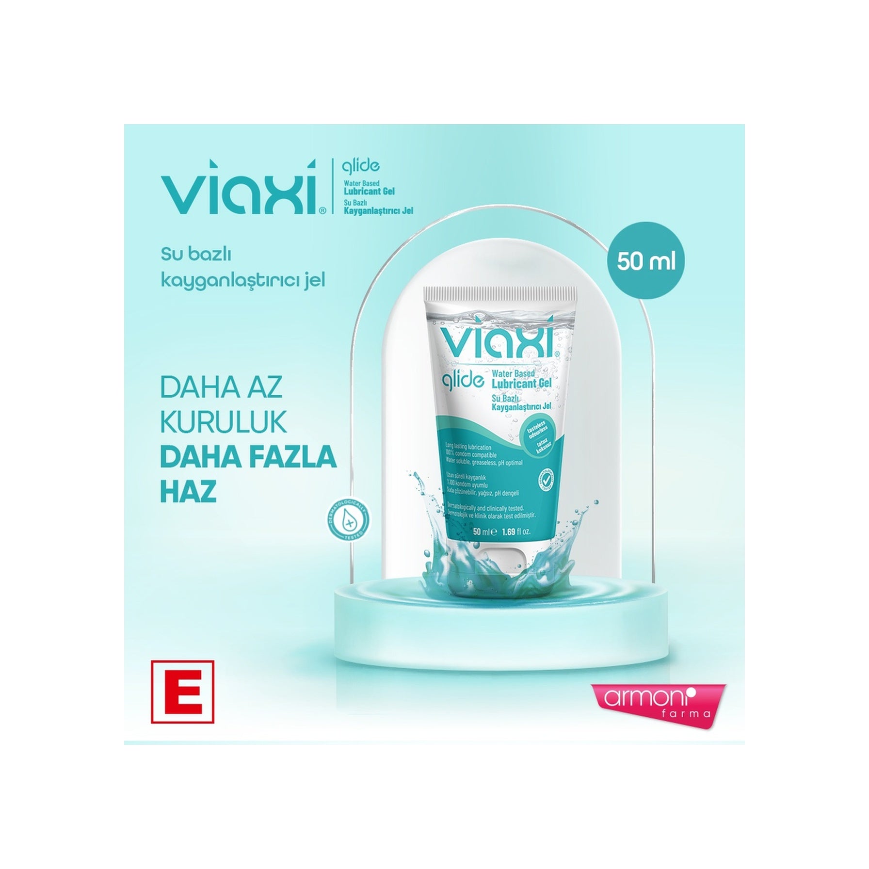 Viaxi Glide Su Bazlı Kayganlaştırıcı Jel Sade 50 ML