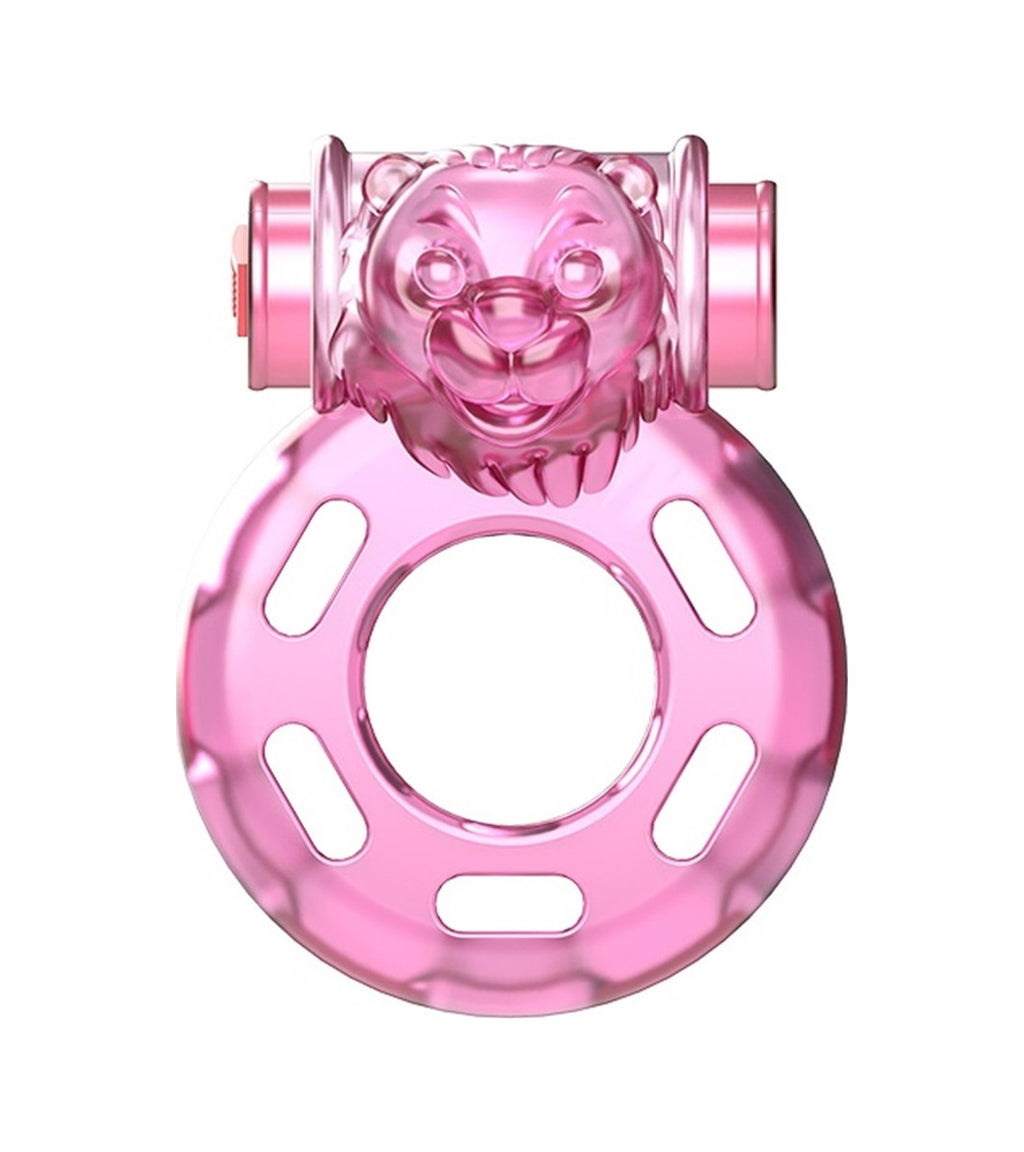 Bear Pink Güçlü Titreşimli Süper Silikon Penis Halkası Yüzüğü