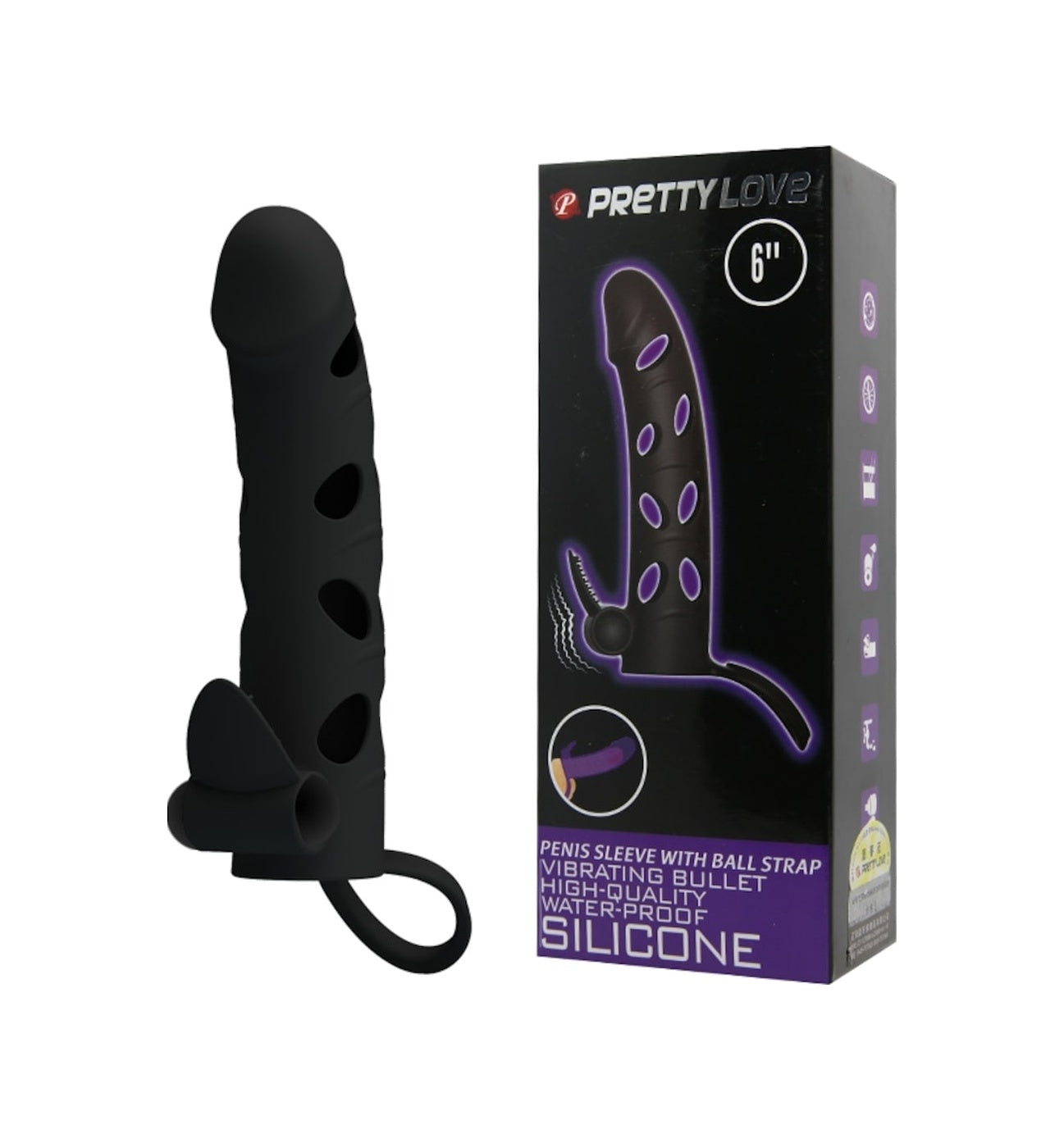 Pretty Love Maxx Titreşimli Realistik Siyah Zenci Uzatmalı Penis Kılıfı