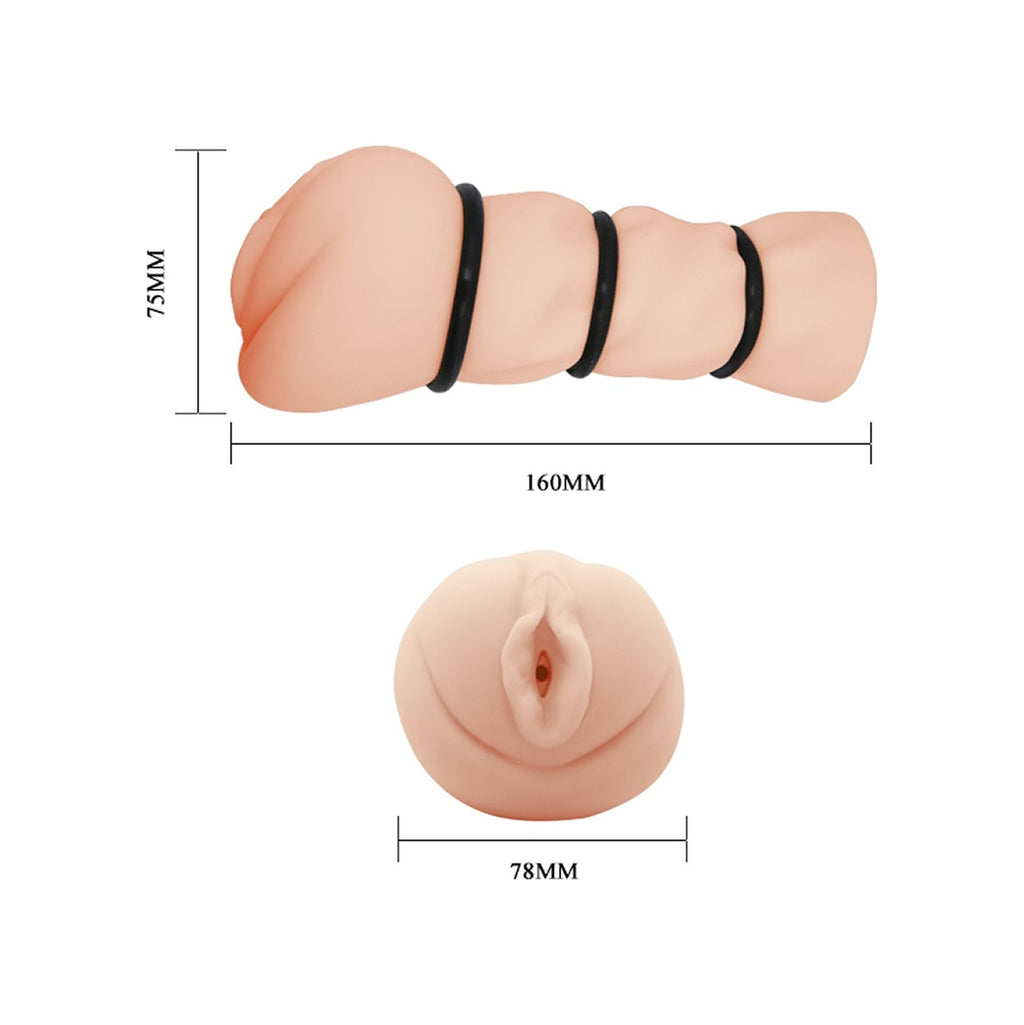 Exact 16 CM 3 Adet Penis Halkalı Süper Gerçekçi 3D Realistik Suni Vajina Masturbatör