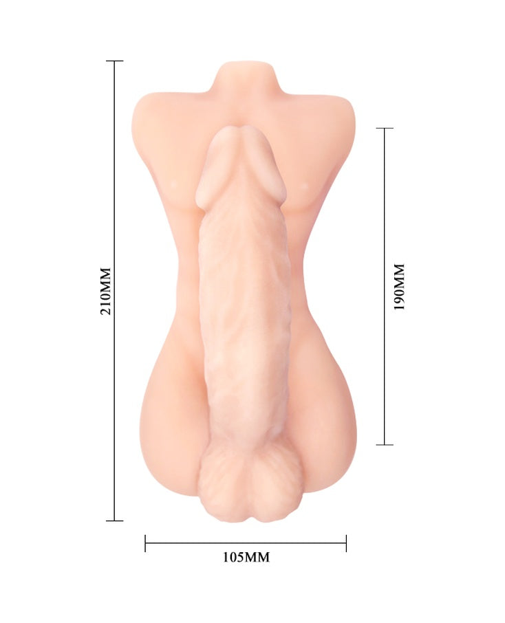 Yarım Vücut Kendinden Kayganlaştırıcılı 19 Cm Kıkırdaklı Penis