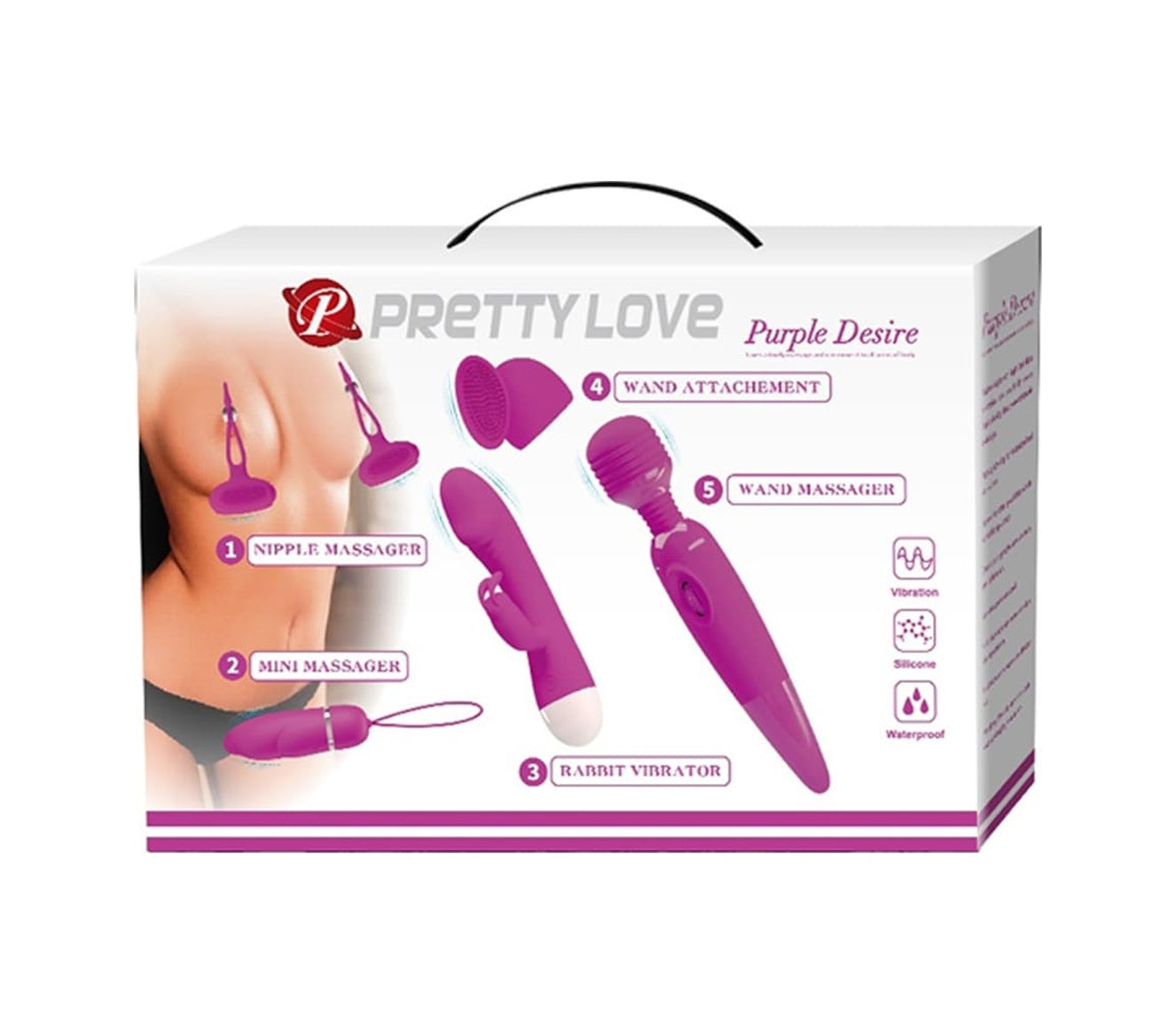 Pretty Love Usb Şarjlı Titreşimli Çiftlere Özel 5 Parça Fantezi Vibratör Set