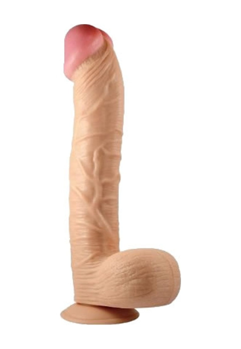 King Size 33 Cm Kalın Realistik Dildo Vantuzlu Dev Büyük Penis