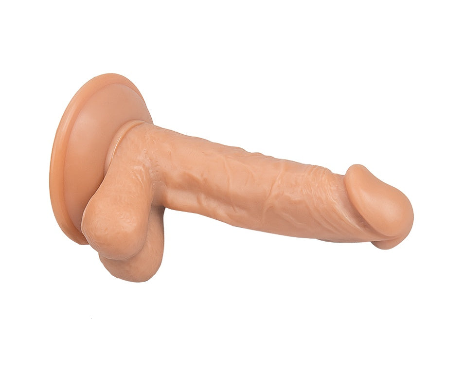 Realistik 17 CM Vantuzlu Gerçekçi Ten Dokusunda Süper Yapay Dildo
