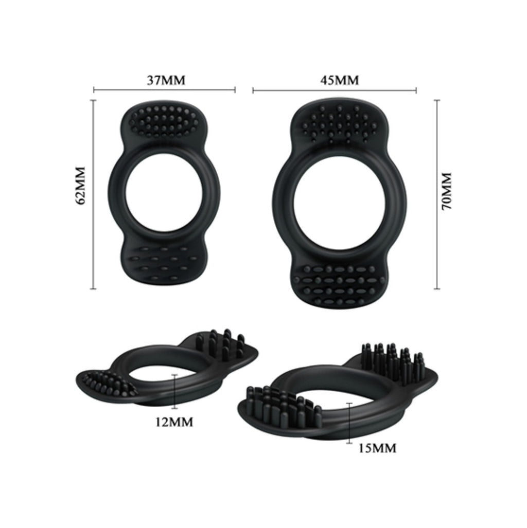 Baile Ring Set 2 Farklı Boyda Silikon Penis Halkası Zenci Penis Yüzüğü
