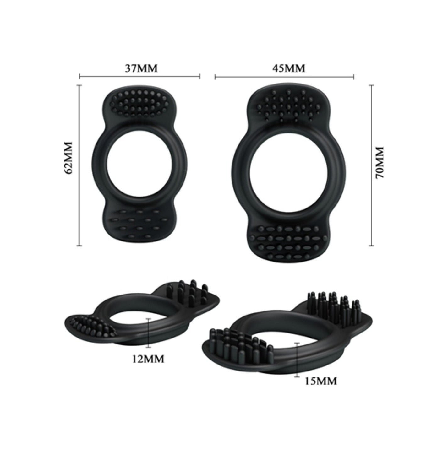 Baile Ring Set 2 Farklı Boyda Silikon Penis Halkası Zenci Penis Yüzüğü