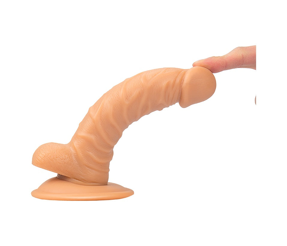Realistik 18 CM Vantuzlu Damarlı Ten Dokusunda Süper Yapay Dildo