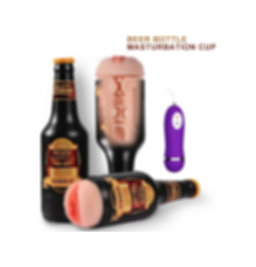 Shequ Beer Bottle 24 Cm Titreşimli Realistik Yapay Vajina Masturbatör