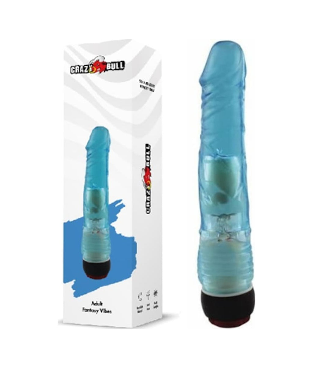 Crazy Bull Fantasy Vibes 18 Cm Titreşimli Mavi Jel Anal Vibratör Dildo Penis