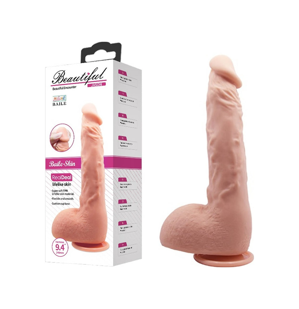 Baile Jasons 24 Cm Vantuzlu Gerçekçi Realistik Dildo Penis