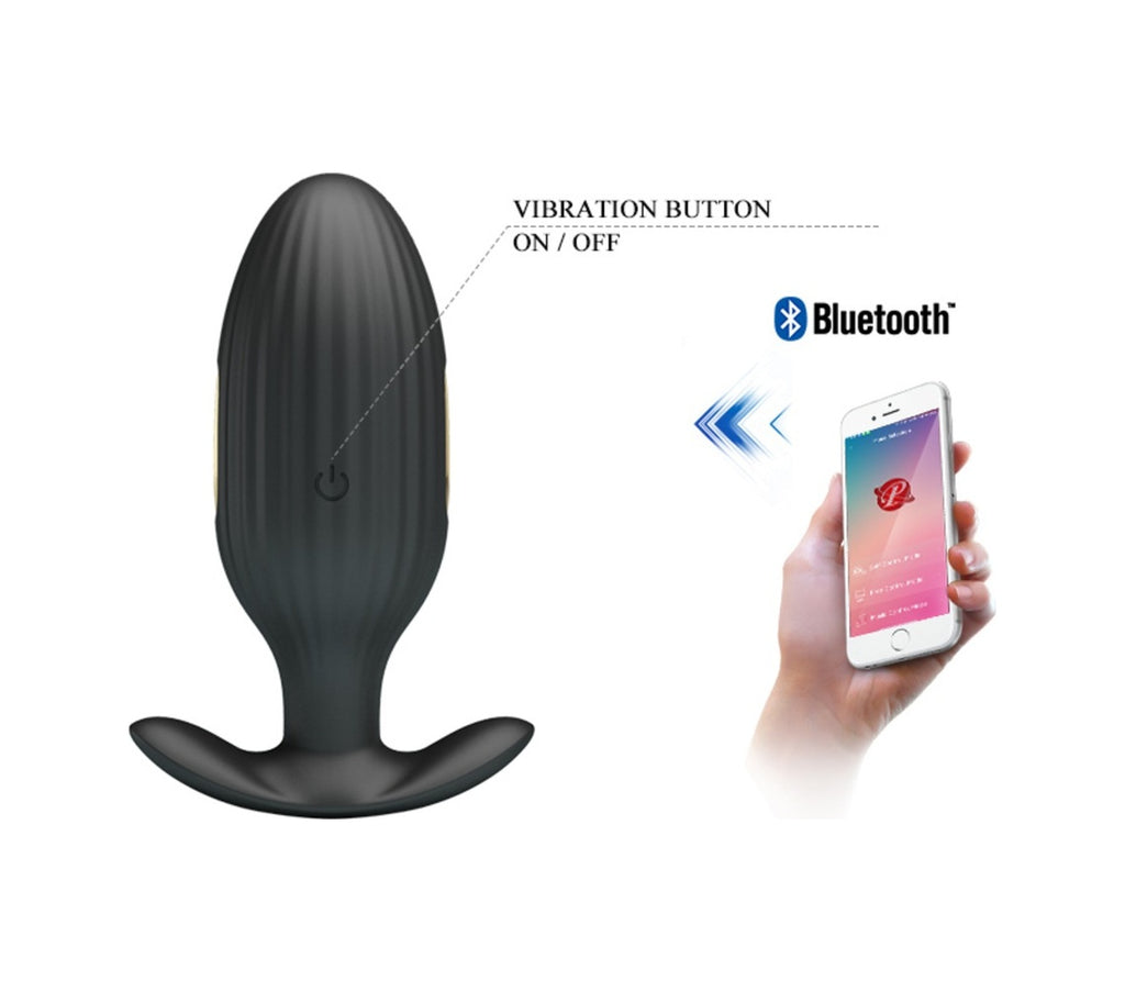 Jefferson 12 Titreşimli 3 Farklı Elektrik Şok Dalgalı Bluetooth Uygulamalı USB Şarjlı Uniseks Anal Vibratör Anal Tıkaç