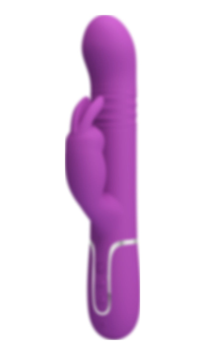 Rabbit Çift Motor 7 Titreşimli Oynarbaşlı Silikon Mor Vibratör