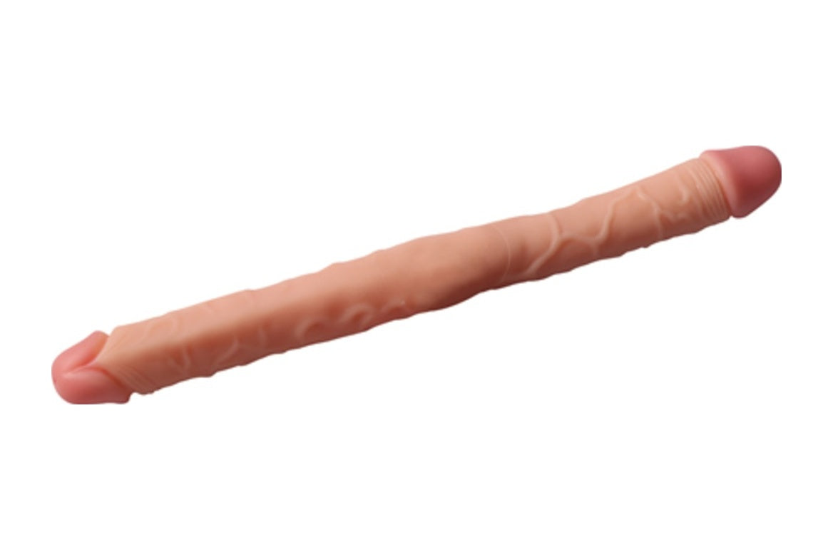 Shequ Black 44 Cm Çift Taraflı Ve Çift Başlı Realistik Dildo Penis