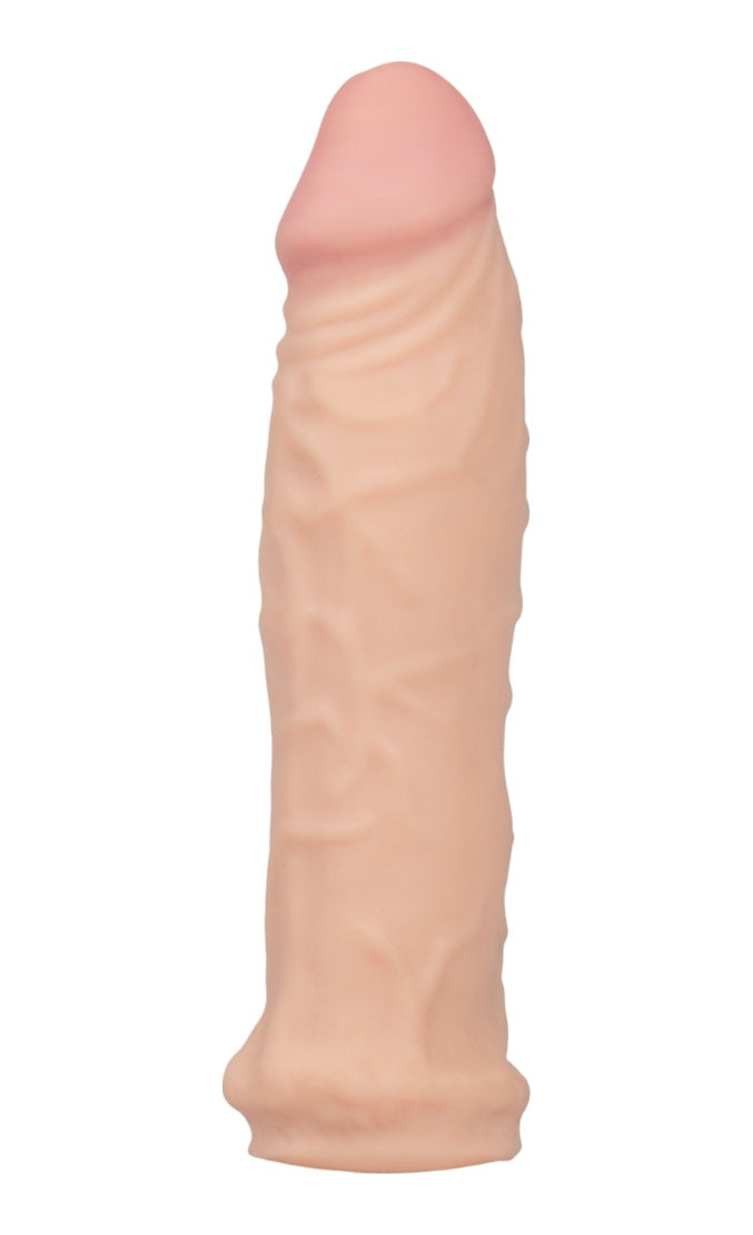 16 CM Sleeve Damarlı Gerçekçi Uzatmalı Silikon Penis Kılıfı