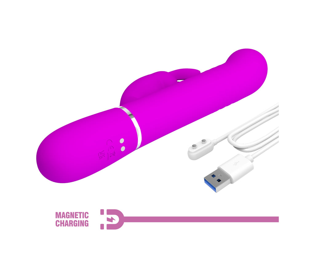 Multifonsiyonlu Rabbit 7 Titreşimli Oynarbaşlı Pembe Vibratör