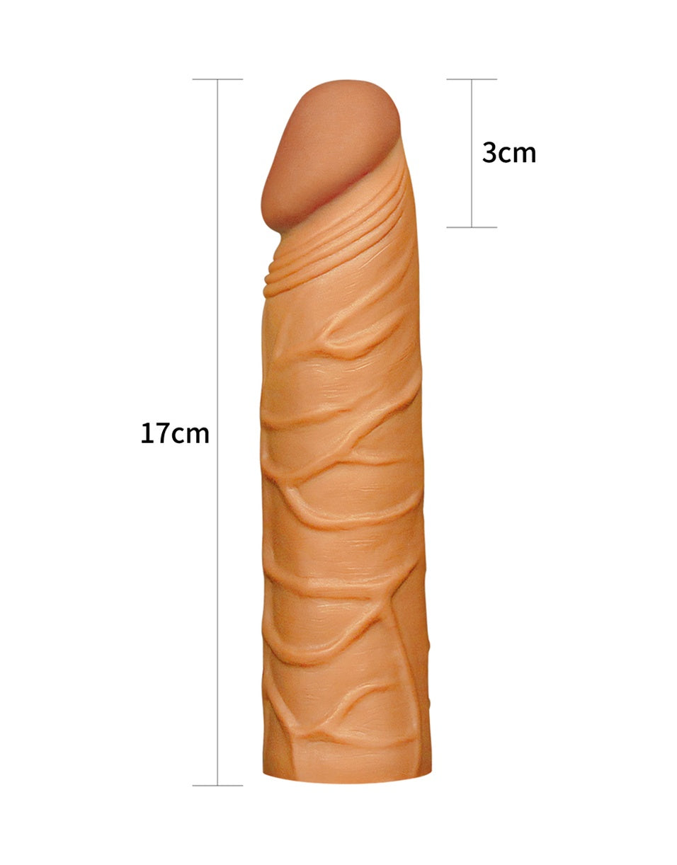 Lovetoy X-Tender 3 CM Dolgulu Realistik Uzatmalı Penis Kılıfı