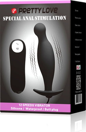 Pretty Love 12 Titreşimli Kumandalı Anal Vibratör Zenci Anal Plug Stimülatör
