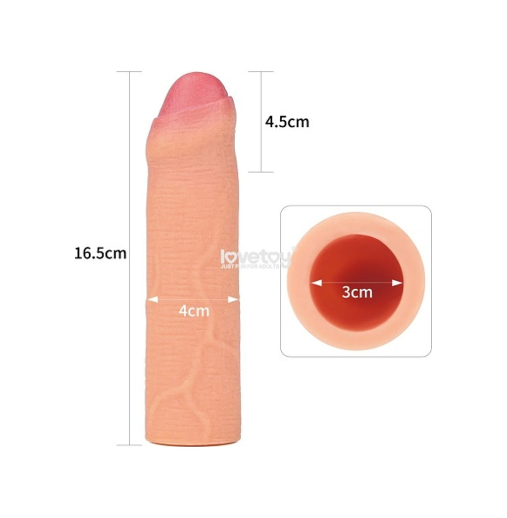 Lovetoy Nature 2.5 Cm Dolgulu Sünnetsiz Süper Realistik Penis Kılıfı